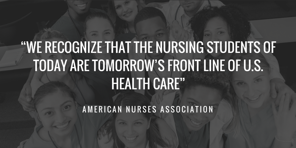we recognize that the nursing students of today are tomorrow's front line of U.S. health care - american nurses association ANABlurb.png
